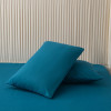 Комплект постельного белья Однотонный Сатин CS039 1.5 спальный пододеяльник 150×210 см, наволочки 50×70 Лазурно-синий