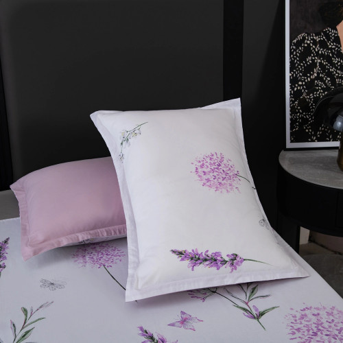 Комплект постельного белья на резинке Сатин Velouria Luxe/Велюрия Люкс с Одеялом VLR019 Евро простыня 160×200×25 см, 4 наволочки Белый
