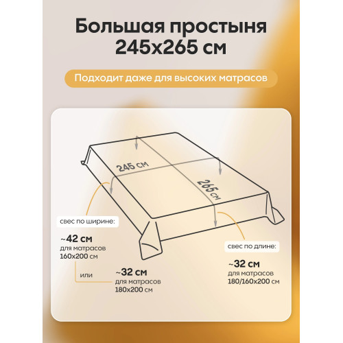 Комплект постельного белья Однотонный Сатин Элитный OCE013 2 спальный пододеяльник 180×215 см, 4 наволочки Песочный