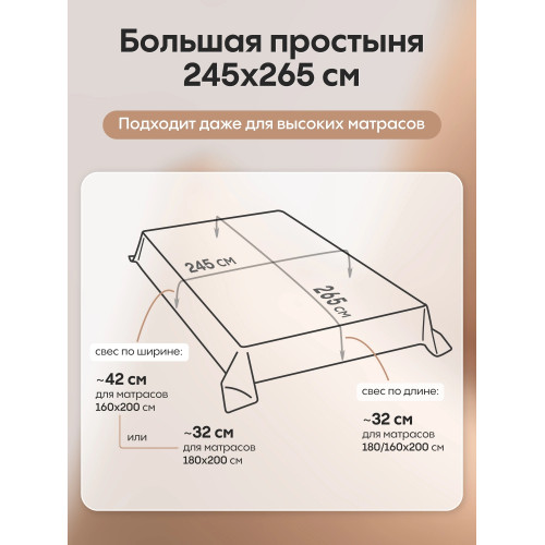 Комплект постельного белья Однотонный Сатин Элитный OCE015 2 спальный пододеяльник 180×215 см, 4 наволочки Светлый бежево-карам…