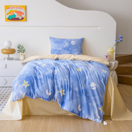 Комплект постельного белья на резинке Сатин Люкс KIDS/ДЕТСКОЕ 100% хлопок CDKR081 1.5 спальный простыня 180×200×25 см, наволочки 50×70 Белый