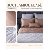 Комплект постельного белья на резинке Сатин Velvet Premium/Вельвет Премиум с Одеялом VPR003 Евро простыня 140×200×25 см, 4 наволочки Серый