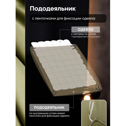 Комплект постельного белья Однотонный Сатин Премиум OCP009 Евро пододеяльник 200×220 см, 4 наволочки Светло-зеленый